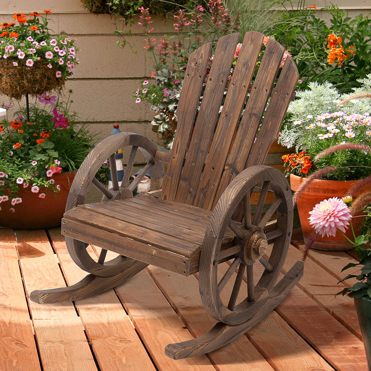 Wagon wheel rocking discount chair